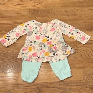 Jumping Beans Baby Girls Floral Tunic Top & Pants Set 3M Spring Baby long sleeve